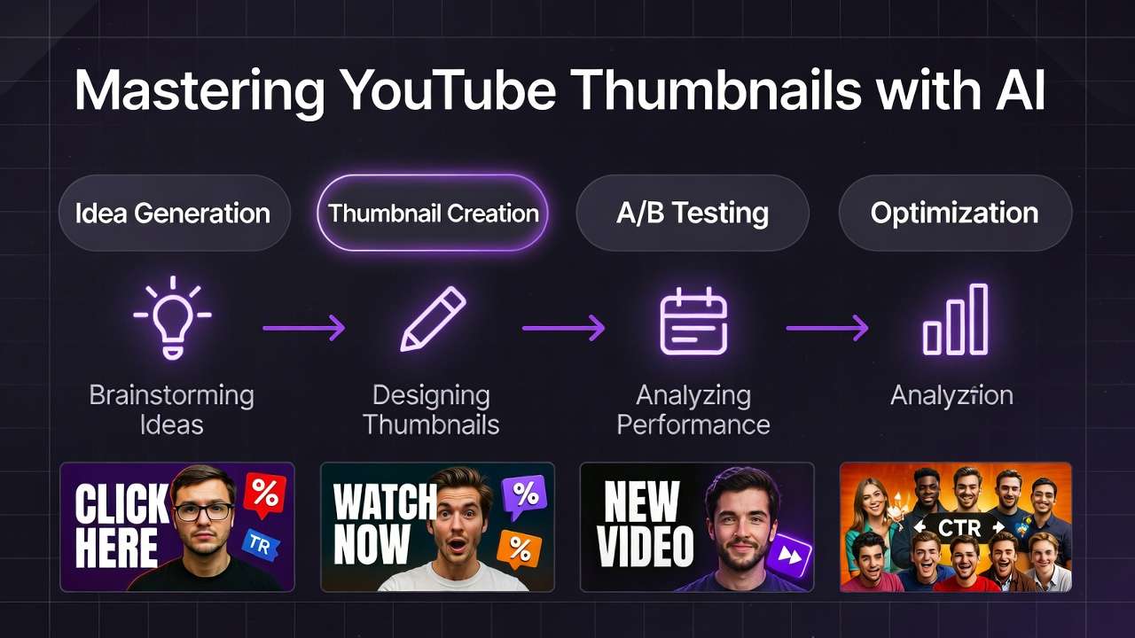 Mastering YouTube Thumbnails with AI: Idea→Creation→A→Optimization + 4 examples