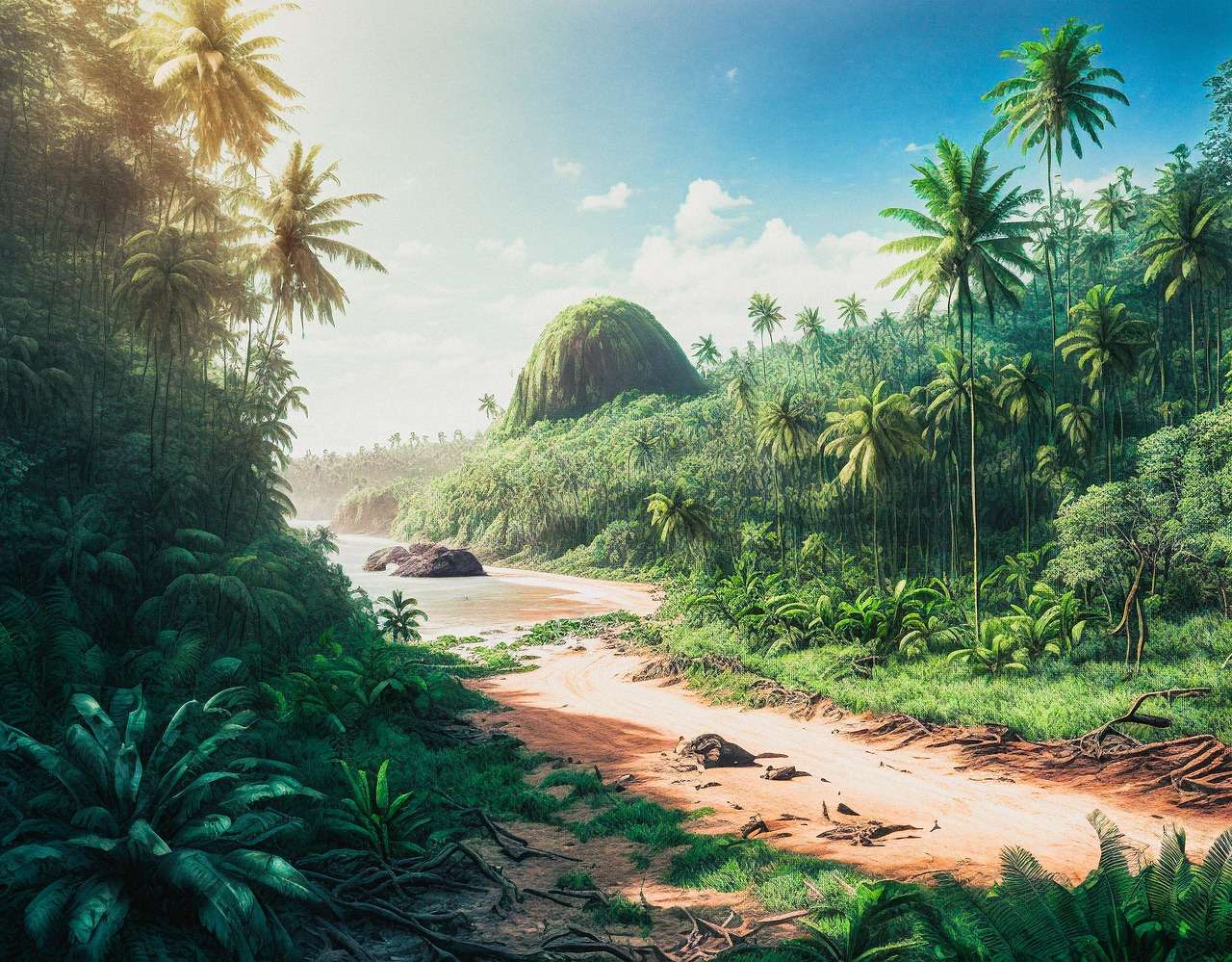 Abstract AI art. Vibrant bright composition