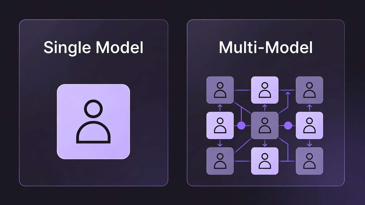 Single vs multi-model comparison infographic