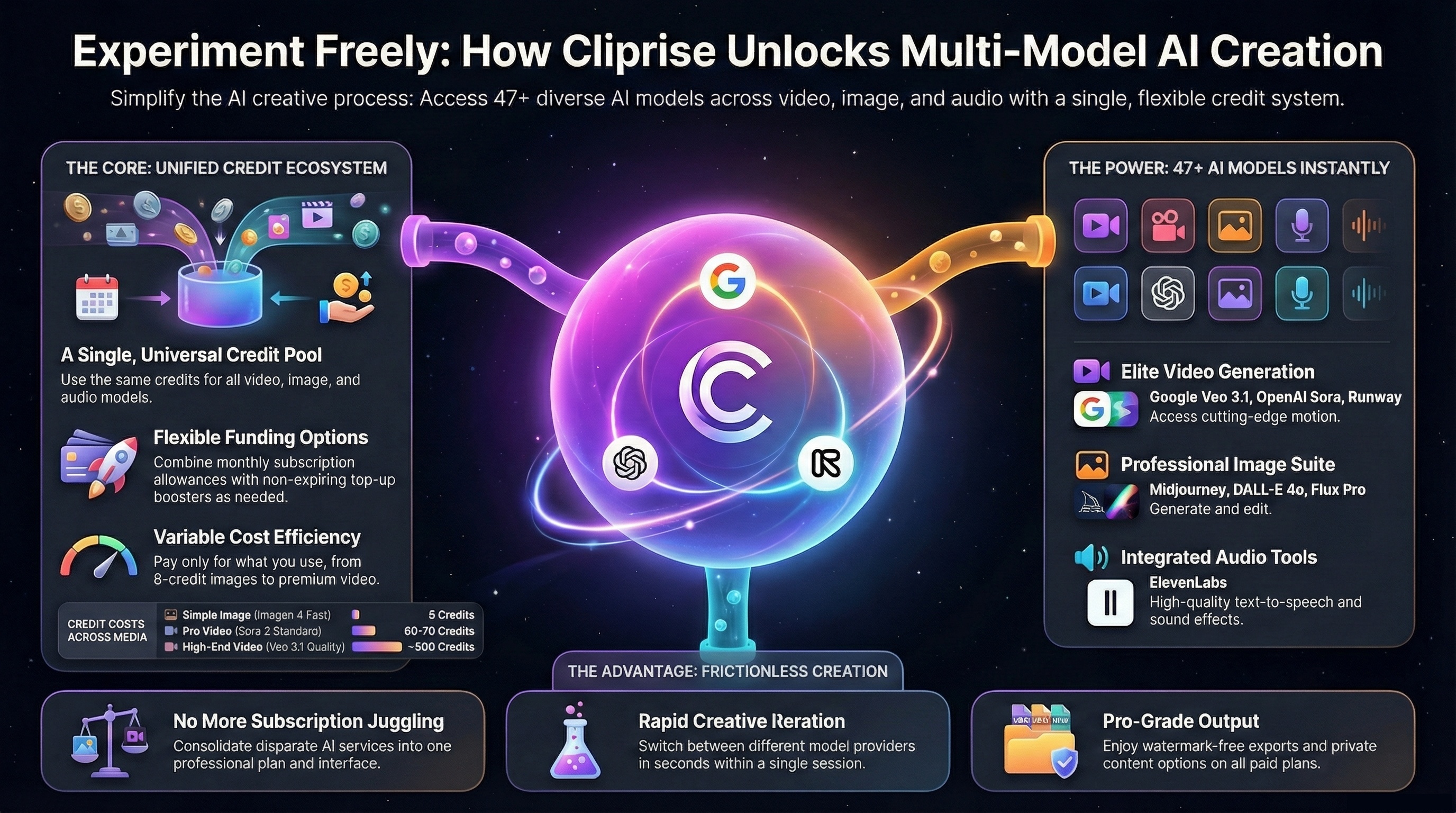 Experiment Freely with AI - Creative exploration guide showing how to iterate, test variations, and discover unexpected creative results